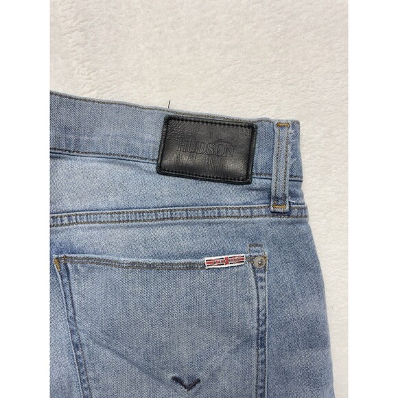 Hudson Blake Slim Straight Zip Fly Jeans Men's W36 L33 Stretch Light Blue Denim - Picture 8 of 10